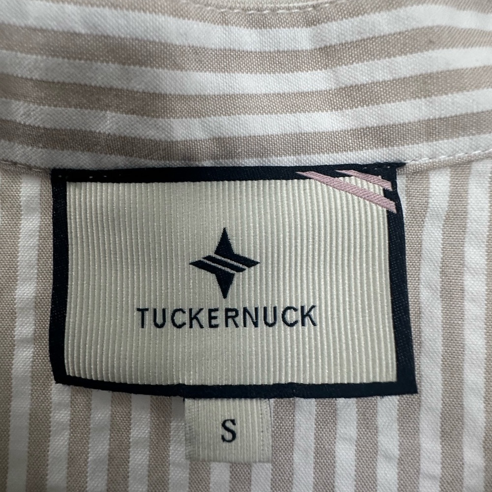 Tuckernuck Beige and White Striped Shirt Dress - Picture 2 of 4